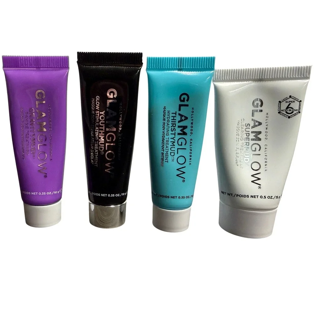 Glamglow Face Mask Set Supermud Youthmud Thirstymud Gravitymud Travel Size 4pc